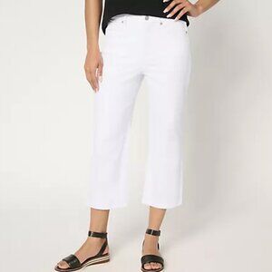 NYDJ Joni Capri High Rise Relaxed Pants Size 8 – White